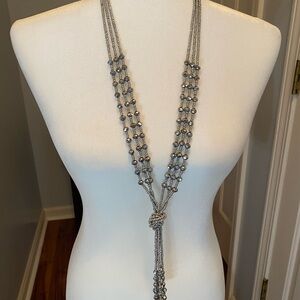 White House Black Market Silver Beaded Necklace
